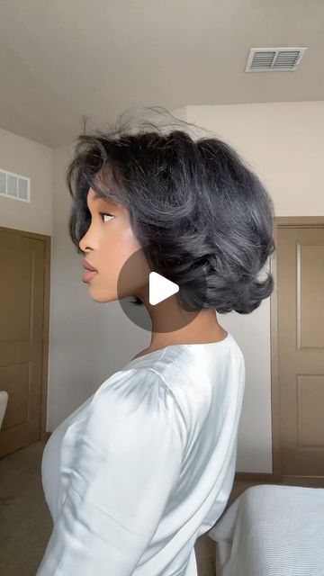 @aaliyahtanza on Instagram: "Engagement shoot hair. 👰🏽‍♀️💍  Rollers:  @goodyhair  Hairspray: Style On Steroids - @colorwowhair" Blowout On Medium Length Natural Hair, Pin Curl Styles, Roller Set Hairstyles For Black Women, Pin Curls For Black Women, 4c Blowout Hairstyles, Natural Hair Blowout Styles, Roller Set Natural Hair, Blowout Hairstyles, Natural Hair Blowout