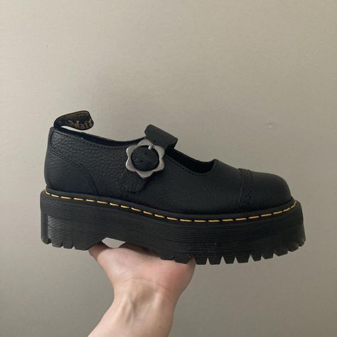 Dr Martens Addina Flower Buckle Platform Shoes in a... - Depop Addina Flower Dr Marten, Dr Martens Addina Flower, Dr Martens Shoes Women, Doctor Martens, Buckle Outfits, Doc Marten, Cloth Flowers, 90s Outfit, Character Inspo