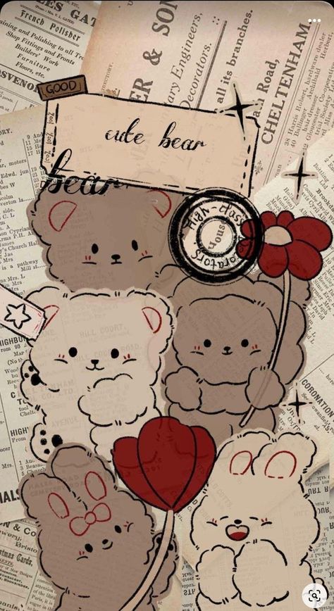 Cute Bear Wallpaper, Calin Gif, Cute Images For Wallpaper, Cute Home Screen Wallpaper, Iphone Wallpaper Classy, Pretty Wallpapers Tumblr, Bear Cute, Iphone Wallpaper Kawaii, 강아지 그림