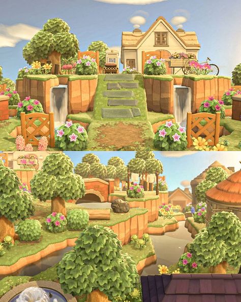 ACNH Suburban Neighborhood Layout Ideas: The Ultimate Collection – FandomSpot Animal Crossing Residential Area, Acnh Suburban, Neighborhood Layout, Japanese Neighborhood, Suburban Neighborhood, Acnh Inspiration, Acnh Cottagecore, Ac New Leaf, Forest Core