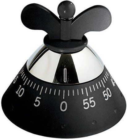 A Di Alessi Kitchen Timer in Thermoplastic Resin Featuring Mechanical Movemnet… Michael Graves, Kitchen Timer, Timer Clock, Kitchen Timers, Resin Design, Household Furniture, Glue Crafts, Black Kitchens, Parma