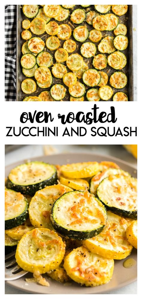 Oven Roasted Zucchini And Squash, Roasted Zucchini Recipes, Roasted Zucchini And Squash, Oven Roasted Zucchini, Zucchini And Squash, Yellow Squash Recipes, Roasted Zucchini, Roast Zucchini, Summer Side Dish