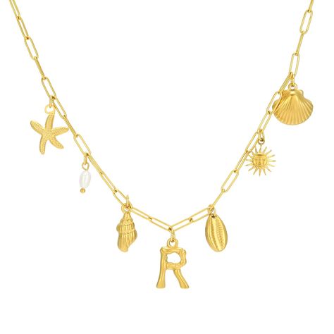 PRICES MAY VARY. 🐚Charms Necklace: This Gold Initial Charm Necklace for Women features a delightful array of beach-themed charms, including starfish, seashells, pearls, and sun motifs, along with personalized initial charms. It's a perfect blend of coastal and personal style, ideal for beach lovers. 💎 High-Quality Stainless Steel: The necklace is made from durable stainless steel with an 18K gold plating, ensuring longevity and resistance to tarnish. The paperclip chain design adds a trendy an Simple Matching Necklaces, Coastal Grandmother Jewelry, Beach Charm Necklace, Necklace For Women Gold, Xmas Wishlist, Grandmother Jewelry, Initial S, Christmas Board, Necklace Charms