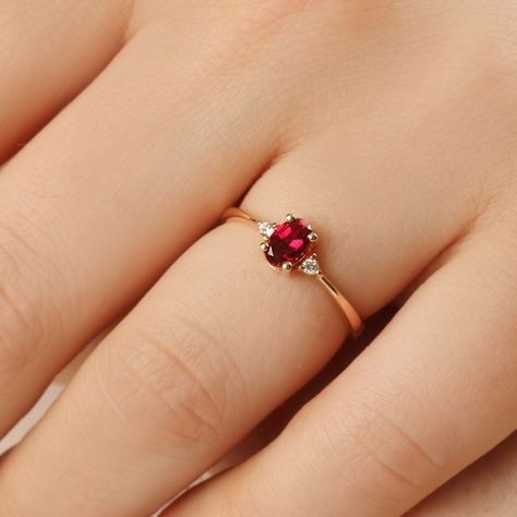 Excited to share the latest addition to my #etsy shop: Natural 0.60ct Ruby Diamond Ring / 14K Solid Gold Ruby Diamond Ring / September Birthstone Gold Ring / Minimalist Dainty Genuine Ruby Ring #ruby #minimalist #women #gold #naturalrubyring #diamondgoldring https://etsy.me/3c6w2pX Ruby Rings Women, Ruby Ring Designs Unique, Unique Ruby Rings, Ruby Birthstone Ring, Ruby Ring Designs, Dainty Ruby Ring, Latest Gold Ring Designs, 14k Gold Ruby Ring, Garnet Wedding Rings