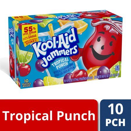 Kool Aid Jammers, Grape Juice Drinks, Orange Punch, Kids Drink, Drink Pouches, Punch Drinks, Kid Drinks, Tropical Punch, Juice Boxes