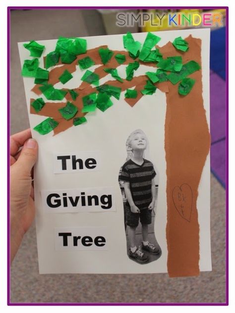 The Giving Tree Project----So cute and simple to do. Tree Crafts For Kids, Creative Curriculum Preschool, Tree Project, Giving Tree, Tree Study, The Giving Tree, Creative Curriculum, Pre K Activities, Fall Preschool