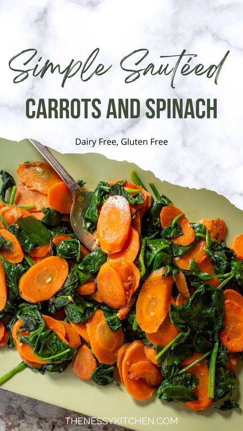 Fresh Veggie Side Dishes, Spinach And Carrots Recipes, Fresh Spinach Recipes Easy Healthy, Breakfast Vegetables Side Dishes, Simple Spinach Recipes, Sautéed Vegetables Recipes, Fresh Carrot Recipes, Green Leafy Vegetables Recipes, Leafy Vegetables Recipes