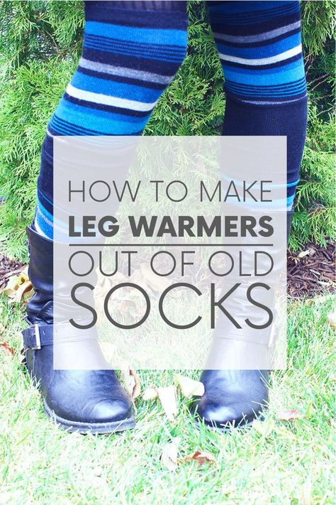 Keep your legs toasty – and look cute while doing so! Here are two ways to make simple DIY leg warmers out of old socks. Sock Warmers, Diy Leg Warmers, Diy Goth Clothes, Reuse Clothes, Eco Friendly Diy, Diy Socks, Power Of Makeup, Repurposed Clothing, Diy Fashion Hacks