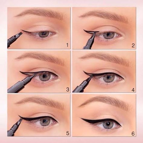 Easy Winged Eyeliner, Eyeshadow For Green Eyes, Sparkly Eyeshadow, Winged Eyeliner Tutorial, Cream Eyeliner, Eyeliner For Beginners, Kohl Eyeliner, Simple Eyeliner, Makeup Tutorial Eyeliner