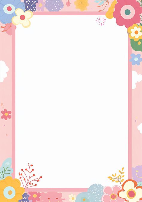 Pink School Background, Clouds Background, Cute Border, Art School Supplies, Cloud Light, Happy Birthday 18th, Education Poster Design, Cute Background, Bond Paper Design