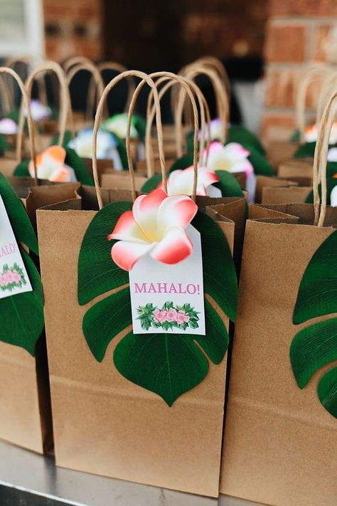 Throwing the Ultimate Luau Birthday Party — The Celebrate Daily Luau Party Bags, Luau Gift Bags, Hawaiian Theme Party Favors, Tiki Luau Party Ideas, Luau Party Favor Ideas, Hawaii Birthday Party Ideas For Kids, Luau Party Ideas For Adults Decoration, Toddler Luau Birthday, Tropical Birthday Party Favors