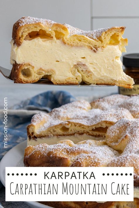 Cream Puff Cakes, Polish Desserts, Cream Cake Recipe, Resep Smoothie, Dessert Aux Fruits, Choux Pastry, A Piece Of Cake, Polish Recipes, Piece Of Cake