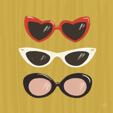 Drawing Sunglasses, Optic Logo, Sunglasses Illustration, Accessories Design Sketch, Sunglasses Art, Funky Sunglasses, Artistic Pictures, Small Drawings, Illustration Fashion Design