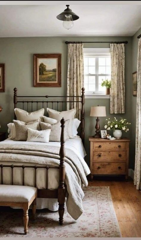 Cozy Bedroom Decor Ideas, Bedroom Ideas Cozy, Cozy Bedroom Decor, Farmhouse Bedroom Ideas, Bedroom Hacks, Bedroom Decoration Ideas, Creative Bedroom, Casa Vintage, Cottage Bedroom