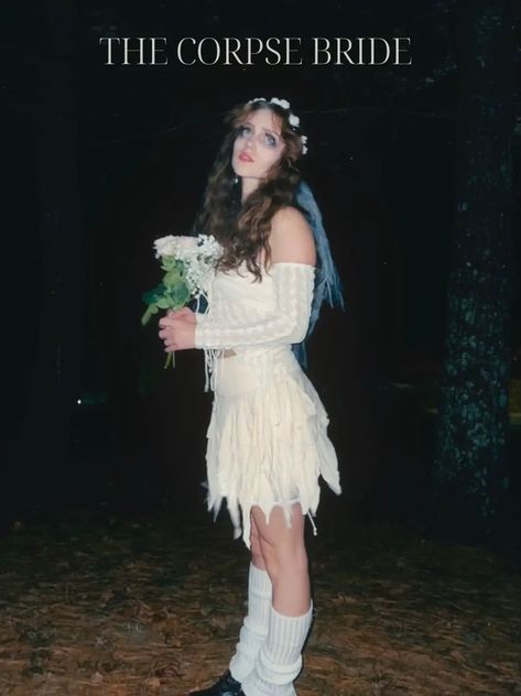 Corpse Bride Costume Ideas, Bride Costume Ideas, Tim Burton Halloween Costumes, Corpse Bride Halloween, Dead Bride Costume, Bride Halloween Costume, Halloween Bride Costumes, Bride Halloween, Halloween Fits