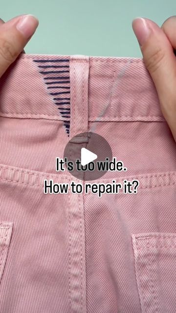 clothes on Instagram: "It's too wide. How to repair it? @lvbagpurse" Stitches To Fix Clothes, Embroidery Jean Repair, Sewing Repairs, Sewing Hand, Sewing Jeans, Sewing Tricks, Knitting Tutorials, Make Do And Mend, Repair Clothes