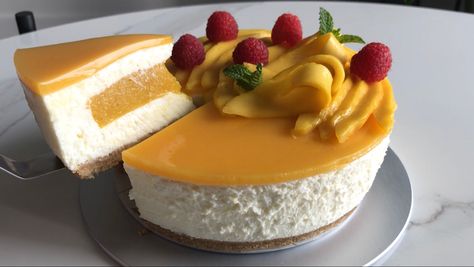 Pumpkin Butter Cake, Passion Fruit Cheesecake, Best No Bake Cheesecake, Passionfruit Cheesecake, Mango Passionfruit, Fruit Cheesecake, Recipe Example, Eggless Cake, Bake Cheesecake