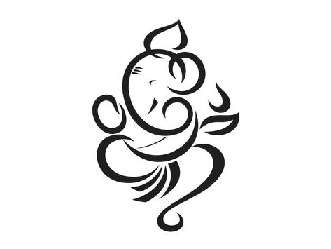 Ganesha Outline Simple, Lord Ganesha Line Art, Ganesha Line Drawing, Ganapati Illustration, Vinayagar Logo, Ganesh Logo Design, Ganpati Logo, Ganesh Symbol, Ganesh Logo