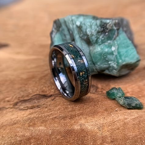 Green Male Wedding Ring, Men’s Emerald Ring, Men’s Promise Rings, Wedding Rings For Men Unique, Men’s Engagement Rings, Mens Promise Rings, Men's Promise Rings, Emerald Wedding Bands, Crystal Wedding Band