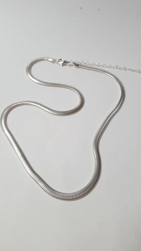 Pretty consistent with the photos and everything perfect Sterling Silver Snake Chain, Chain Necklace Outfit, Snake Necklace Silver, American Logo, Flat Snake Chain, Crochet Bracelet Pattern, Silver Chain For Men, Jewellery Marketing, Jewelry Accessories Ideas