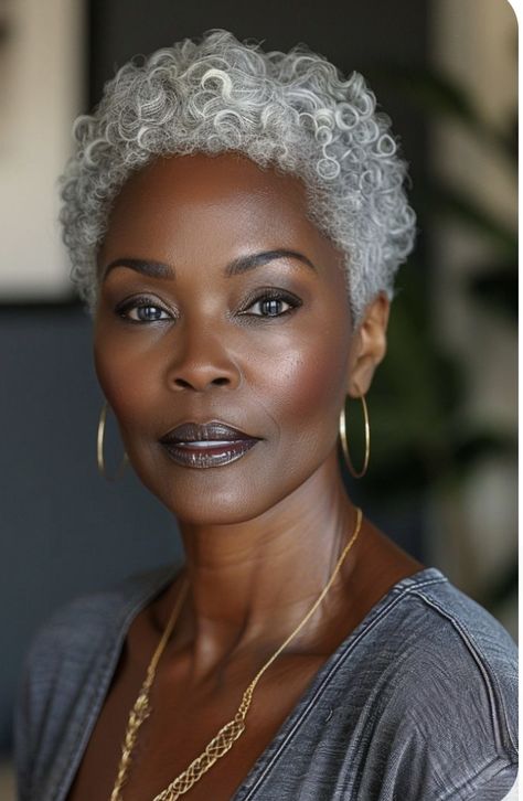 Platinum On Dark Skin, Short Curly Grey Hair, Haircut Over 50, How To Go Gray, Song Games, Ash Grey Hair, Grey Hair Journey, Grey Bob Hairstyles, Grey Hair Looks