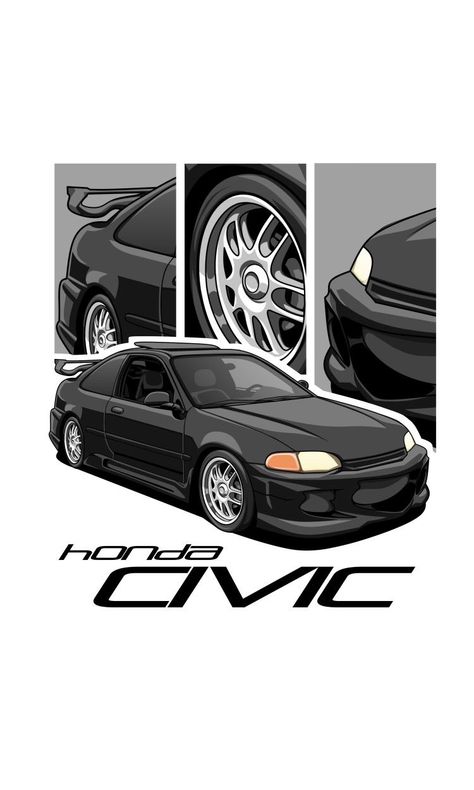 SpeedSavant Studio: Unraveling Automotive Wonders Honda Civic Art, Civic Drawing, Honda Civic Drawing, Honda Drawing, Honda Civic Wallpaper, Civic Wallpaper, Honda Wallpaper, Honda Civic 1995, Rolls Royce Car