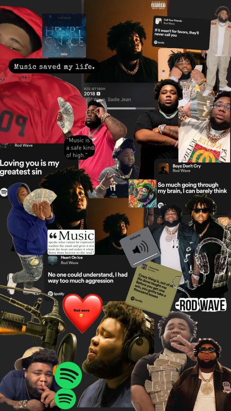 Rod Wave Lyrics, Rod Wave Lyrics Wallpaper, Rod Wave Wallpaper, Rod Wave Collage, Waves Lyrics, Waves Wallpaper Iphone, Wave Wallpaper, Quote Collage, Rod Wave