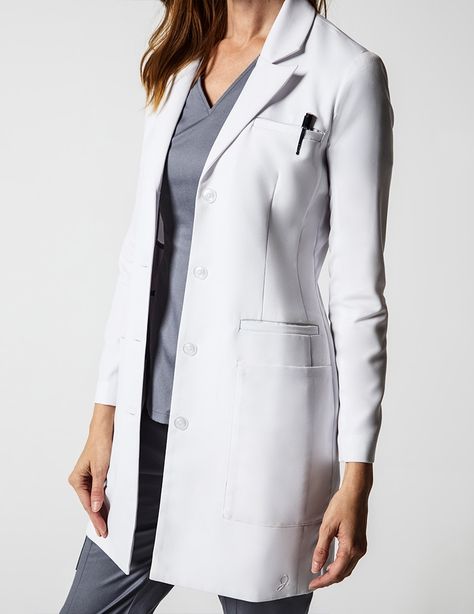 Lab Coat Outfit, Lab Coat Fashion, Doctor White Coat, Dress Coat Outfit, Medical Scrubs Fashion, Áo Blu, Uniform Clothes, White Coats, Doctor Coat