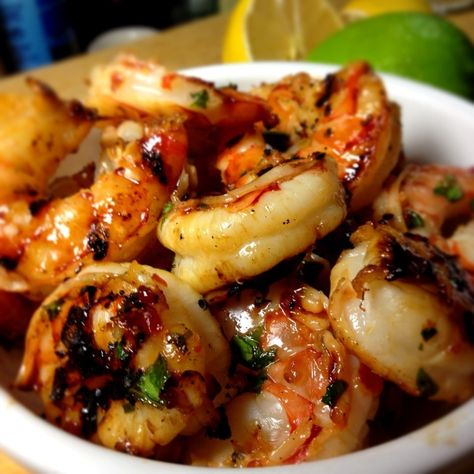 Thai Chili Lemongrass Grilled Shrimp with Sweet Basil & Lime Fried Rice – Delightful-Delicious-Delovely Lime Fried Rice, Lemongrass Shrimp, Marinated Grilled Shrimp, Fresh Shrimp, Bbq Shrimp, Thai Chili, Prawn Recipes, Shrimp Recipes For Dinner, Outdoor Grills