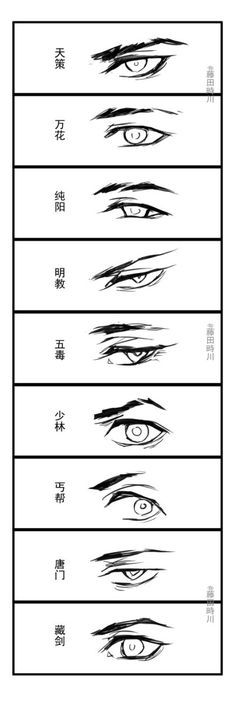 Mata Manga, Different Types Of Eyes, Mirror Drawings, Manga Eyes, 얼굴 드로잉, Modern Drawing, Výtvarné Reference, Drawing Eyes, Siluete Umane