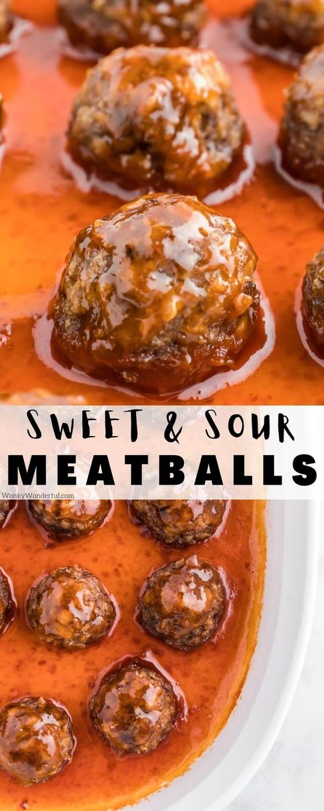 This Sweet and Sour Meatballs Recipe is a quick, easy dinner idea. Juicy meatballs in a flavorful sauce baked in the oven. Best Meatball Sauce, Easy Meatball Sauce, Juicy Meatball Recipe, Sweet N Sour Meatballs, Sweet And Sour Meatballs Recipe, Meatballs Sauce Recipe, Sweet Sour Meatballs, Oven Meatballs, Sweet Meatballs