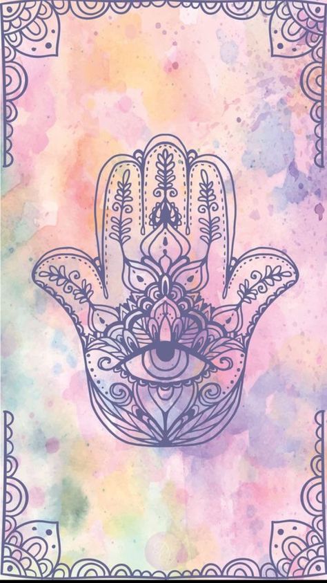 Hamsa Art, Arte Yoga, Hamsa Tattoo, Mandala Wallpaper, Witchy Wallpaper, Hippie Wallpaper, Hand Of Fatima, Wallpaper Phone, Hippie Art