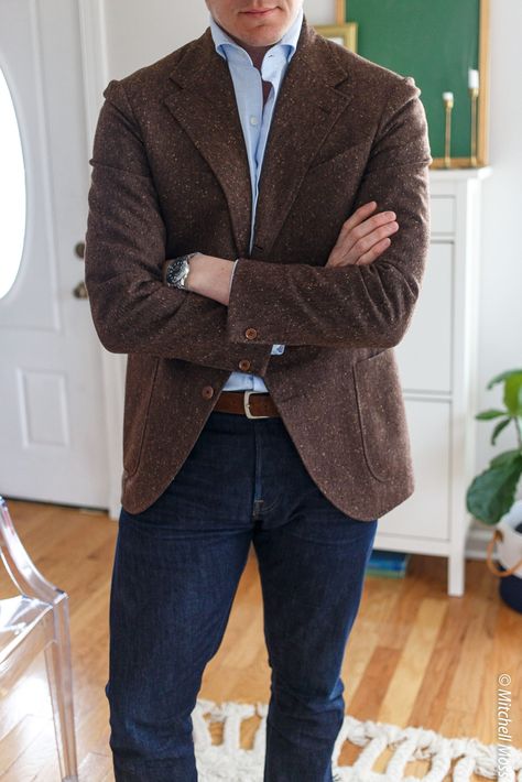 Mens Brown Sport Coat Outfit, Brown Blazer Men Outfits, Brown Tweed Jacket Outfit Men, Men’s Sport Coat, Brown Sports Coat Men, Men’s Blazer Outfits, Brown Sport Coat Outfits, Brown Blazer Outfit Men, Southern Mens Style