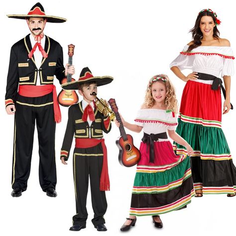 Halloween Costume Mexican Costume Adult Traditional Senorita Costume Men Matador Cosplay Kids Mexican Style Party, Mexican Fancy Dress, Matador Costume, Cosplay Kids, Couples Kiss, Party Outfit Men, Cultural Festival, Black Jeans Outfit, Photo Poses For Couples