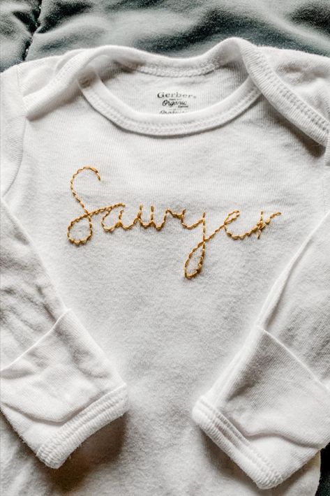 Baby Shower Gift Idea I Personalized Baby Bodysuit Embroidered Onesie Boy, Baby Embroidery Ideas Boys, Boy Name Ideas, Rope Font, Embroidered Onesie, Baby Boy Name, Name Announcement, Personalized Clothing, Custom Baby Onesies