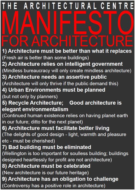 Architectural Centre Manifesto Architecture Manifesto, Manifesto Architecture, Poster Interior Design, Diy Entry Table, Manifesto Poster, Manifesto Design, Public Architecture, Design Basics, Beautiful Interior Design