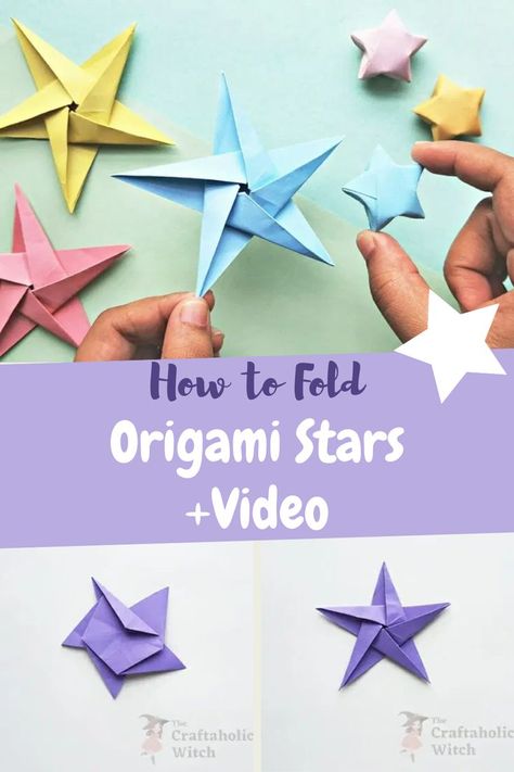 Origami Stars Origami Lucky Stars, Stars Video, Origami Lucky Star, Cute Origami, Cute Decor, 3d Origami, Origami Stars, How To Fold, Quick Gifts