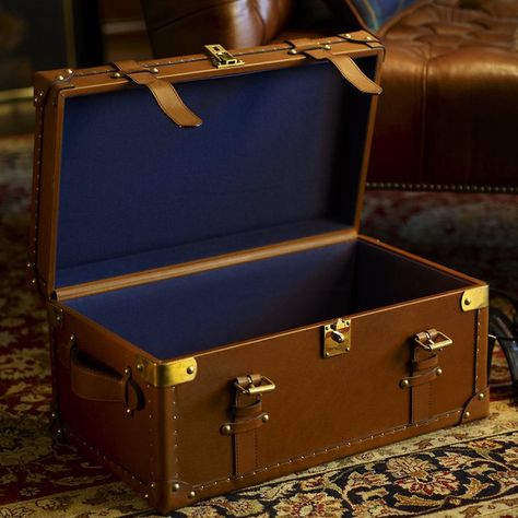 Trunk Box, Trunk Boxes, Leather Trunk, Expensive Bag, Wooden Keychain, Vintage Luggage, Boy Poses, Vintage Eclectic, Saddle Leather