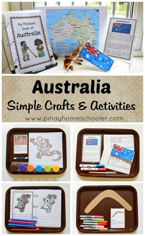 5 activities to learn about Australia Australia Montessori Activities, Australia Activities, Australia Continent, Montessori Culture, Continent Boxes, Australia For Kids, Australia Crafts, Montessori Geography, Geography Activities