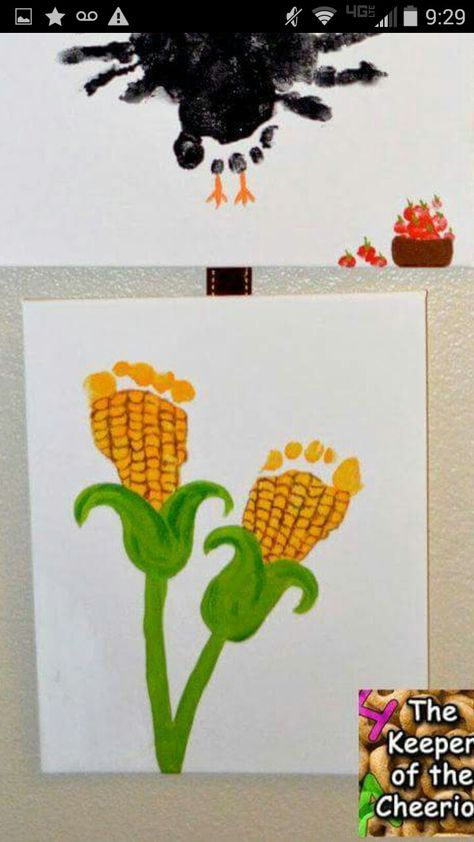 September Infant Crafts, Harvest Crafts, Preschool Crafts Fall, Farm Animal Crafts, November Crafts, Baby Art Projects, Fall Arts And Crafts, Footprint Crafts, Thanksgiving Craft