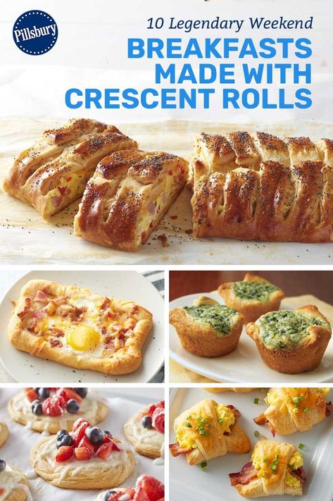 These are the recipes that live up to all of your breakfast and brunch expectations. Crescent Dough Breakfast Recipes, Pilsbury Recipes Breakfast, Breakfast Ideas With Pillsbury Crescents, Pilsbury Crescent Breakfast, Pilsbury Biscuit Breakfast Recipes, Pillsbury Breakfast Recipes, Pillsbury Crescent Recipes Breakfast, Cresent Roll Breakfast, Pillsbury Breakfast