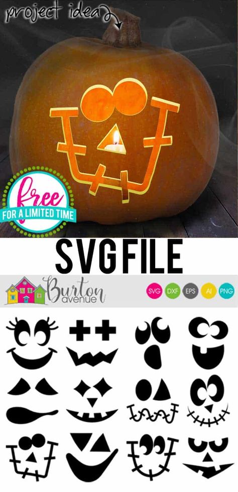 Free Jack O Lantern Svg Files For Cricut, Jack O Lantern Faces Ideas, Camper Halloween, Halloween Svg Free, Silouhette Cameo, Pumpkin Carving Stencils, Carving Stencils, Halloween Vinyl, Cricut Explore Projects