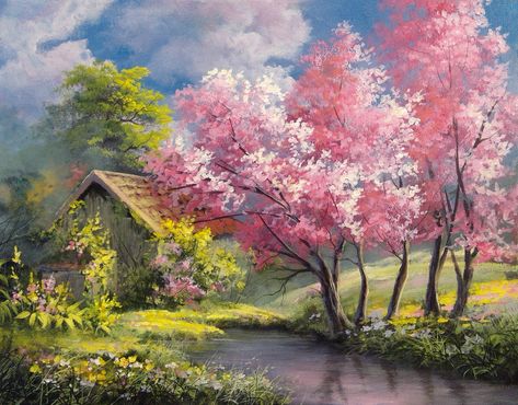 Is your favorite season Spring? Watch Kevin create this stunning pink tree Spring landscape with acrylics. For more information about the acrylic art supplies that Kevin uses, please visit: www.paintwithkevin.com Landscape Paintings Easy, Ocean Landscape Painting, Landscape Pencil Drawings, Landscape Architecture Drawing, Paintings Acrylic, Art Landscapes, Landscape Paintings Acrylic, Landscape Art Painting, Spring Landscape