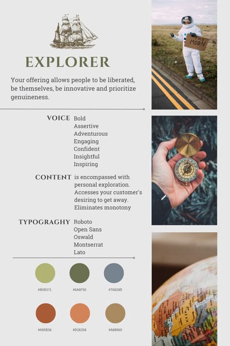 explorer_archetype Explorer Brand Archetype, Explorer Archetype, Jungian Archetypes, Brand Archetypes, Marcel Proust, Growth Marketing, Financial Life Hacks, Brand Development, Brand Board