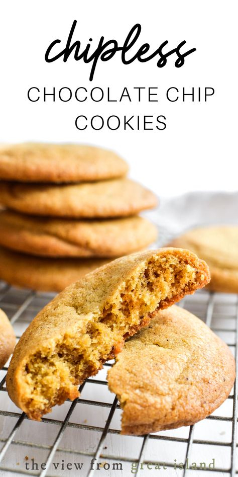 Chocolate Chipless Cookie Recipe, Plain Cookie Recipe, Basic Cookie Recipe, Caramel Dessert, Plain Cookies, Basic Cookies, Easy Chocolate Chip Cookies, Best Chocolate Chip Cookie, Oatmeal Chocolate Chip Cookies