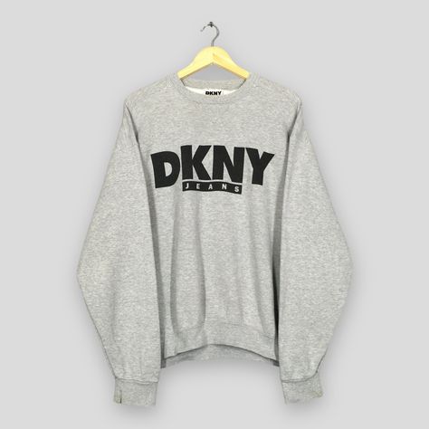 Vintage 90s Dkny Jeans Usa Gray Sweatshirt XLarge Donna Karan New York Sweater Dkny Jeans Spell Out Jumper Dkny Usa Crewneck Size XL 90s Dkny, Usa Crewneck, New York Sweater, Dkny Jeans, Gray Sweatshirt, Fun Sweatshirts, Donna Karan, Vintage Sweatshirt, Used Clothing