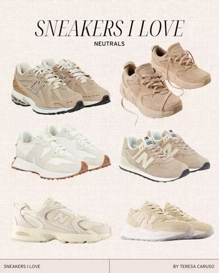 Neutral Chunky Sneakers, Trending New Balance Sneakers 2023, Types Of New Balance Shoes, Nude New Balance Shoes, New Balance Shoes Cream, New Blance Outfits Girl, Tan New Balance Shoes Outfit, Fall 2023 Sneakers, Neutral Shoes Women