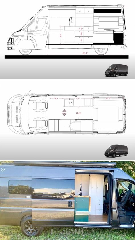 Ram Promaster 3500 extended floor plans for camper van. Camper Floor Plans, Van Conversion Plans, Camper Flooring, Off Road Camping, Camper Van Life, Sprinter Van Conversion, Campervan Life, Build A Camper, Van Conversions