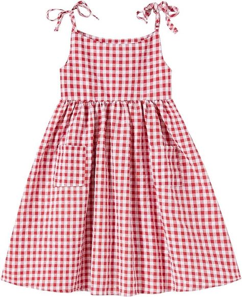 Amazon.com: Rysly Girls Cotton-Linen Sleeveless Dress with Shoulder Straps and Pockets Toddler Girls Sundress (Plaid Red,120): Clothing, Shoes & Jewelry Girls Cotton Dresses, Boho Sundress, Sleeveless Linen Dress, Girls Sundress, Julia Berolzheimer, Casual Party Dresses, Girls Tie, Girls Party Dress, Dress Cotton