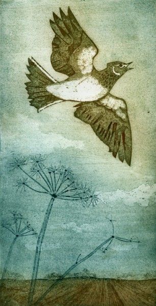 Skylark framed - Kerry Buck - Southwold Gallery Skylark Tattoo, Magpie Tattoo, Dove Drawing, Laura Horn, Sea Paintings, Beach Paintings, Skylark, Wall Papers, Sea Painting